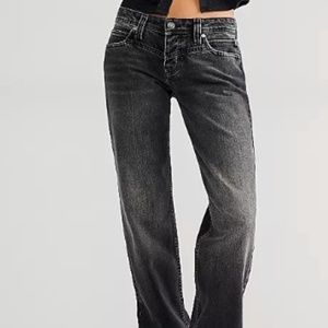 WE THE FREE FREE People Shelby Low-Rise Boyfried Jeans Black Size 28